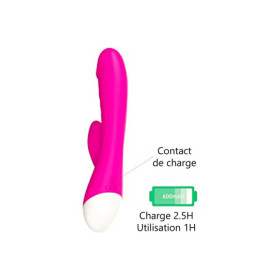 Vibromasseur rabbit rose 10 programmes USB 